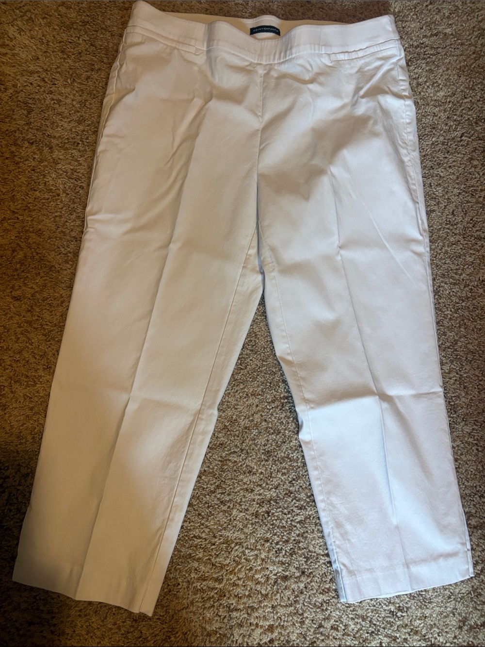 Counterparts White Womens Chinos - Flat Front Straight Cut